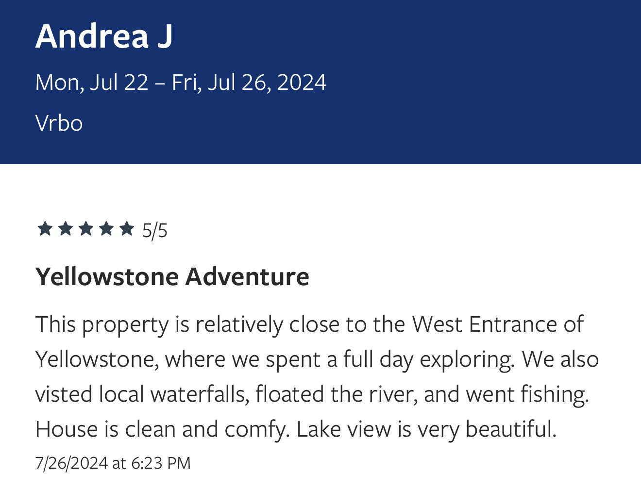 Island Park Vacation Rental